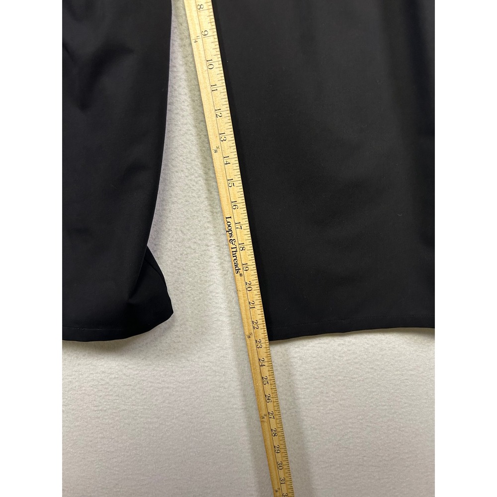 Dark‎ Academia Worthington Womens 12 Black Pleated Gold Button Wide Leg Culottes - Picture 6 of 14
